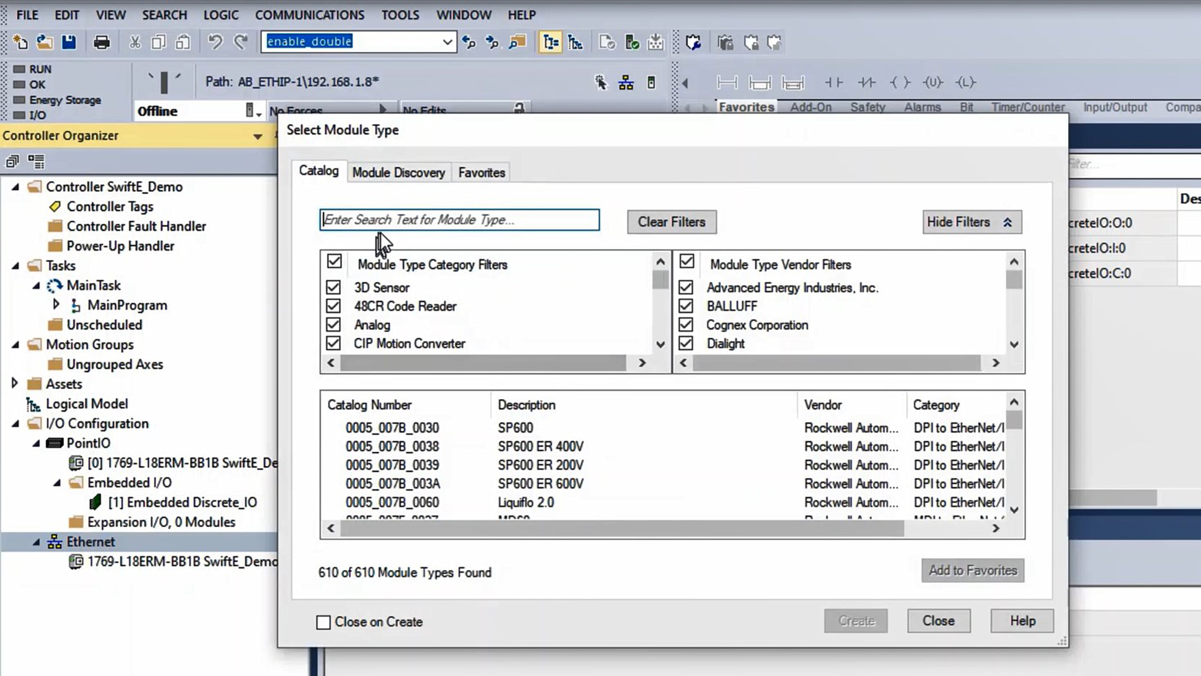 Add Swift-E to Logix 5000